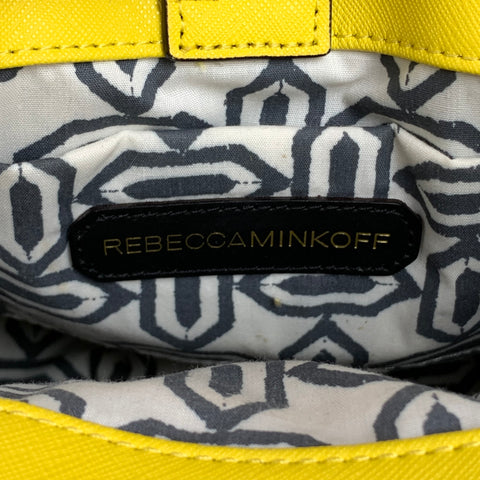 REBECCA MINKOFF Yellow Coated Canvas Shoulder Mini Bag