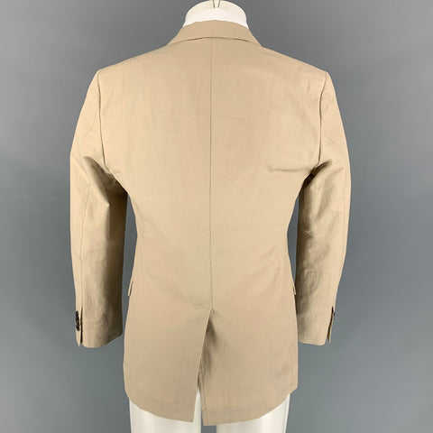 SALVATORE FERRAGAMO Size 36 Khaki Cotton / Linen Sport Coat