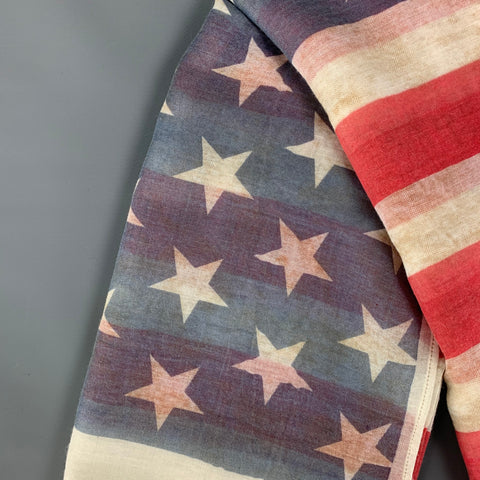 YACHT CLUB Red & Blue American Flag Print Scarf