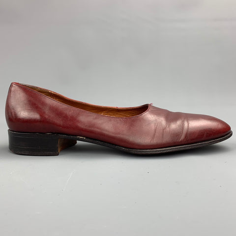 WALTER NEWBERGER para WILKES BASHFORD Zapatos de tacón de ópera de cuero burdeos talla 10