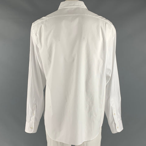 RALPH LAUREN Size XL White Cotton Button Up Long Sleeve Shirt