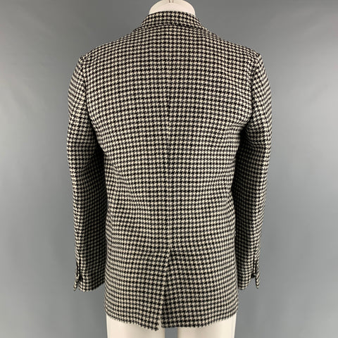 MARC JACOBS Size 38 Black White Houndstooth Wool Notch Lapel Sport Coat