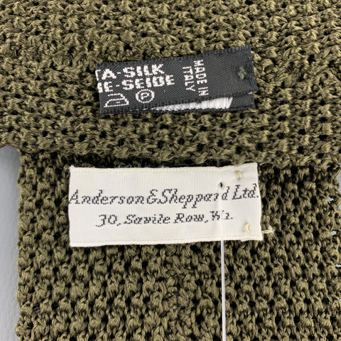 ANDERSON &amp; SHEPPARD Corbata de punto texturizada de seda verde oliva