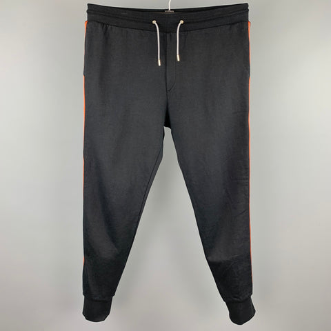 PAUL SMITH Size L Black Cotton Sweatpants Casual Pants