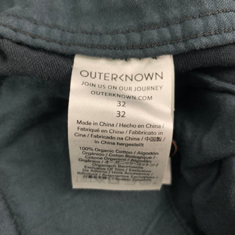 OUTERKNOWN Pantalon décontracté en coton noir avec braguette boutonnée taille 32
