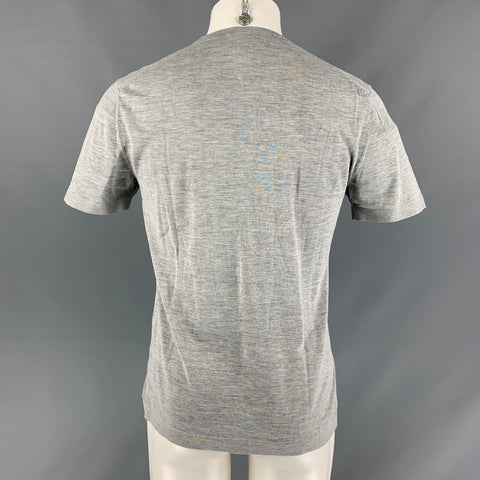 COS Size M Grey Heather Silk &  Cotton Short Sleeve T-shirt