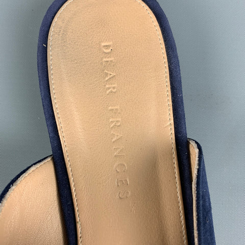 DEAR FRANCES Sandalias planas de materiales mixtos de ante azul marino talla 8
