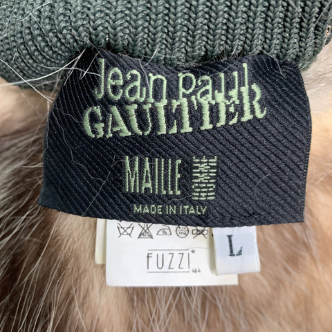 JEAN PAUL GAULTIER Size L Olive Solid Viscose Cotton Jacket