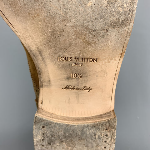 LOUIS VUITTON Taille 11,5 Lacets à bout d'aile en cuir marron perforé