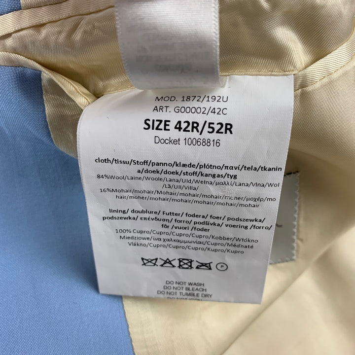 PAUL SMITH Size 42 Light Blue Wool Notch Lapel Regular Suit