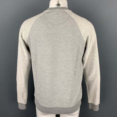 STAPLE Size S Grey Herringbone Embriodered Pigeon Cotton / Polyester Crew-Neck Sweatshirt