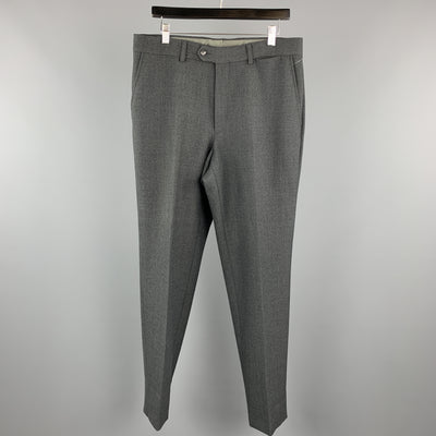 ENZO CECI Size 34 Dark Gray Cotton Front Tab Dress Pants