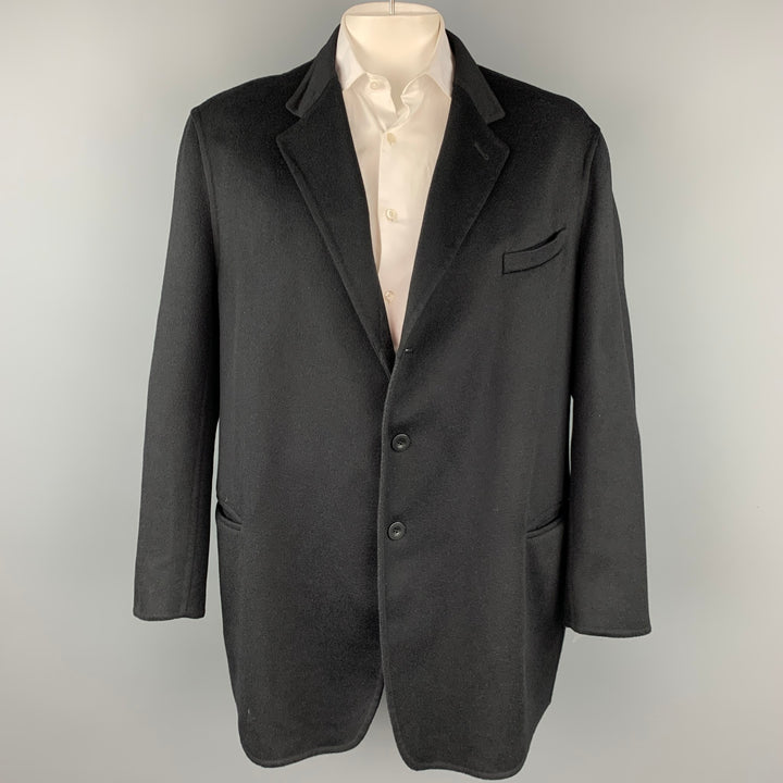 ARMANI COLLEZIONI Size 50 Black Cashmere Notch Lapel Sport Coat