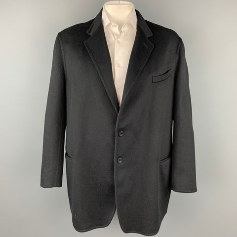 ARMANI COLLEZIONI Size 50 Black Cashmere Notch Lapel Sport Coat