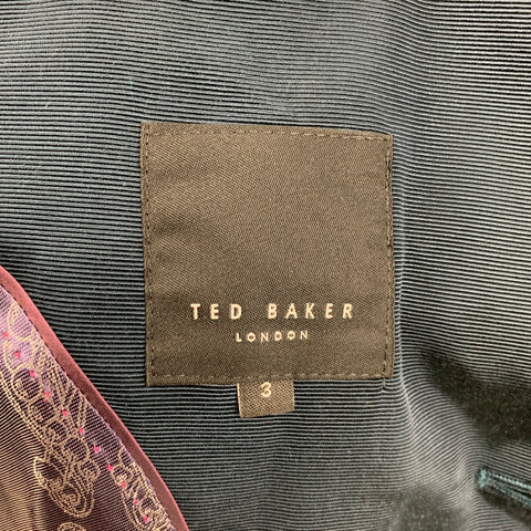 TED BAKER Size 40 Teal Cotton Velvet Notch Lapel Sport Coat