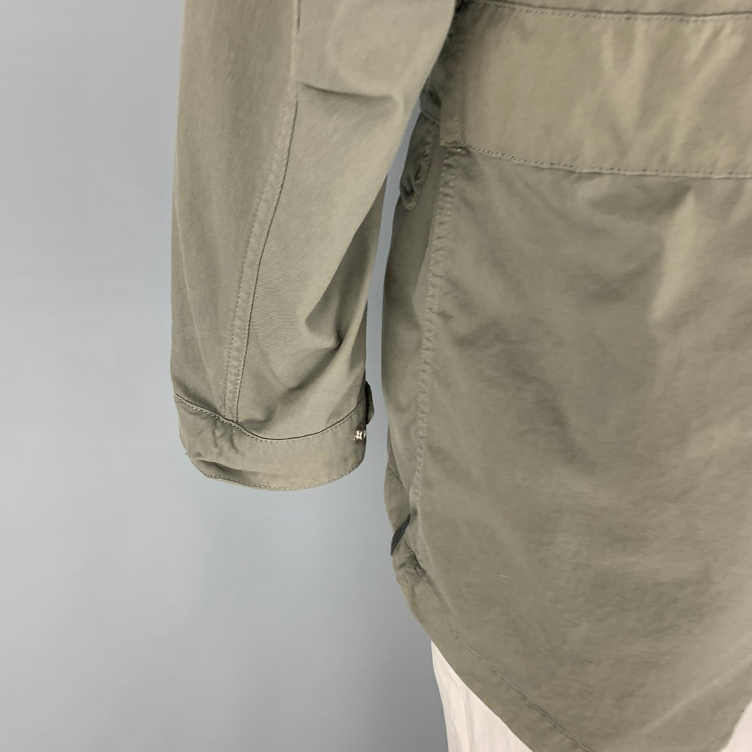 NEMEN by FINEST CLOTH Taille L Manteau à capuche en nylon et polyester vert olive