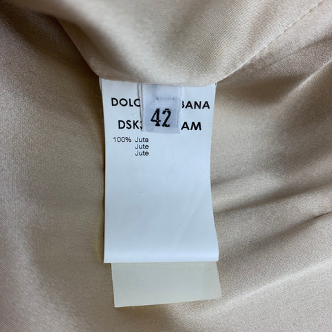 DOLCE & GABBANA 2013 Size 6 / IT 42  Natural Woven Jute A-line Skirt