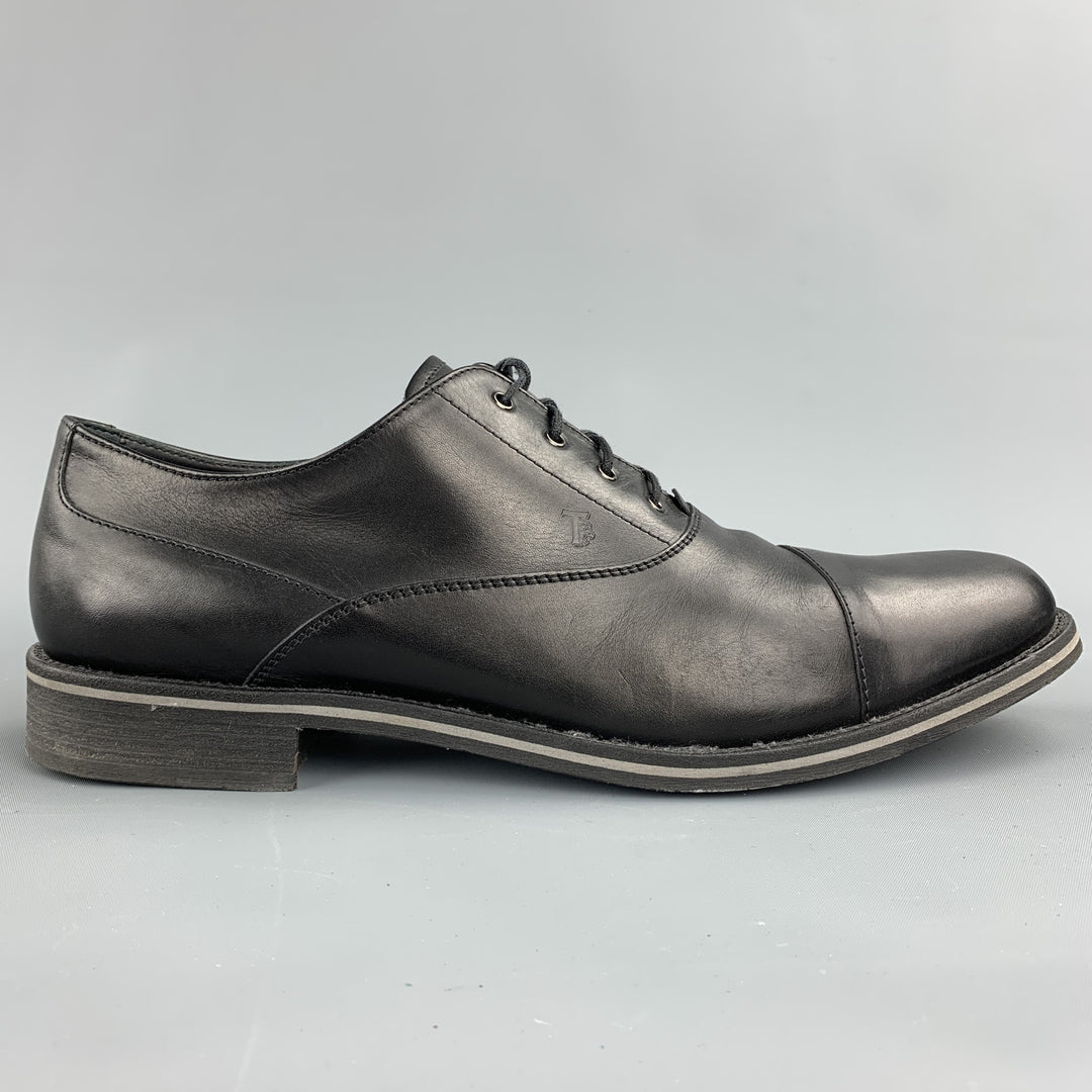 TOD'S Chaussures à lacets en cuir noir taille 11