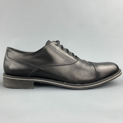 TOD'S Zapatos con cordones de cuero negro talla 11