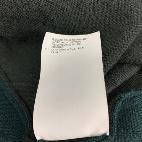 MAISON MARTIN MARGIELA Talla XL Cárdigan con botones de lana con bloques de color verde oliva
