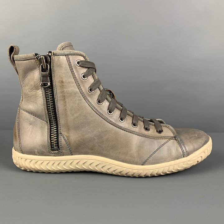 JOHN VARVATOS * U.S.A. Size 9 Grey Leather Lace Up Boots