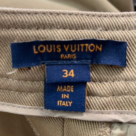 LOUIS VUITTON Size 2 Khaki Cotton Pleated Casual Pants