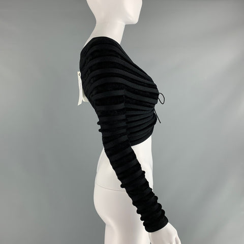 ALAIA Jersey corto de terciopelo de poliamida viscosa negro talla 4