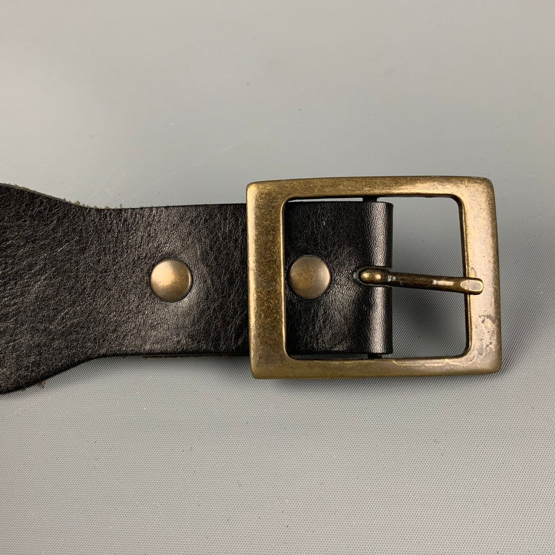 DSQUARED2 Size M Black Brown Studded Leather Belt