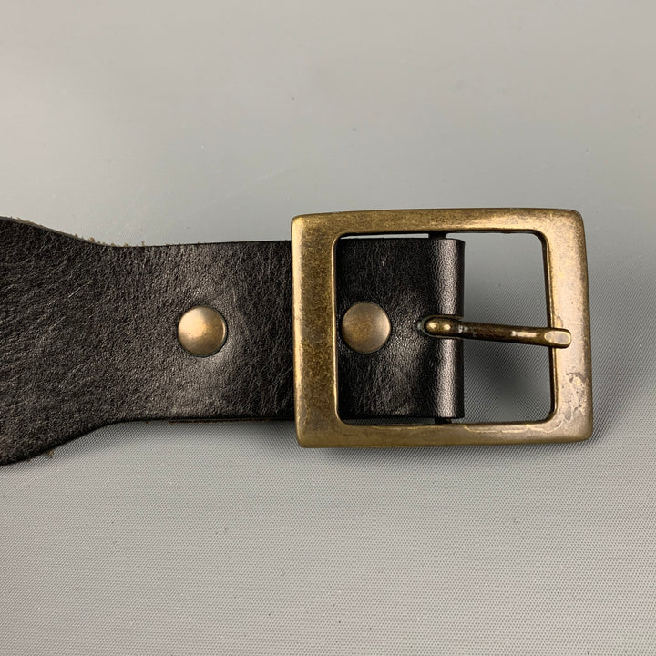 DSQUARED2 Size M Black Brown Studded Leather Belt