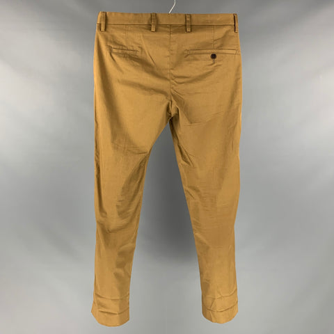 ACNE STUDIOS Taille 34 Pantalon décontracté kaki en coton élasthanne à devant plat