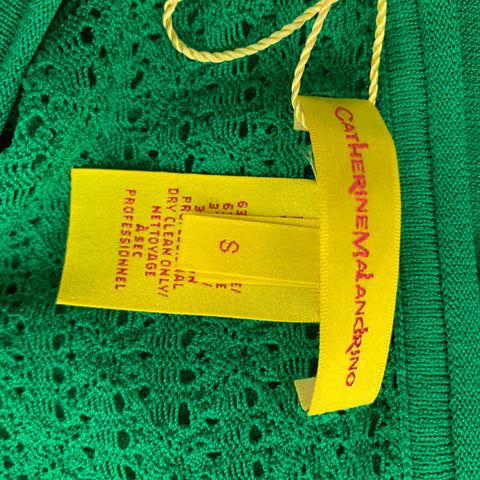 CATHERINE MALANDRINO Size S Green Viscose Blend Textured Pullover