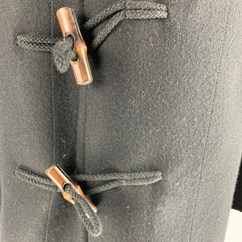 GUCCI Size 38 Black Solid Wool Peacoat Coat