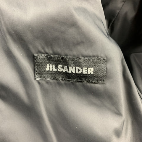JIL SANDER Size 44 Black Poliammide Zip & Snaps Belted Jacket