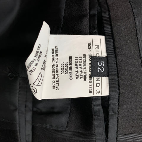 JOHN RICHMOND Size 42 Black Beaded Wool Peak Lapel Sport Coat