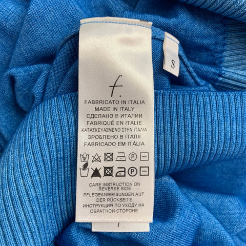 FALCONERI Taille S Pull Col V En Cachemire Tricoté Bleu
