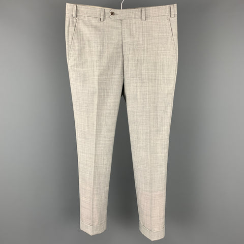 VITALE BARBERIS CANONICO Size 30 Light Gray Heather Wool Slim Fit Dress Pants