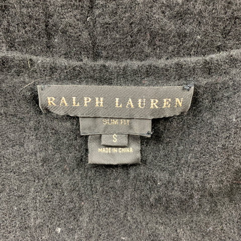RALPH LAUREN Black Label Size S Black Knitted Cashmere V-Neck Pullover