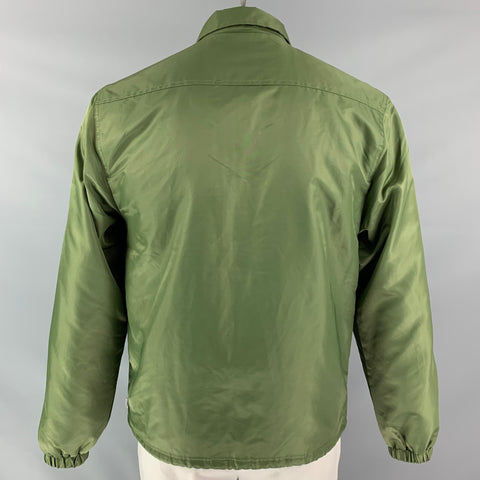 BANKS JOURNAL Nylon Chest Size L Green Solid Snaps Jacket