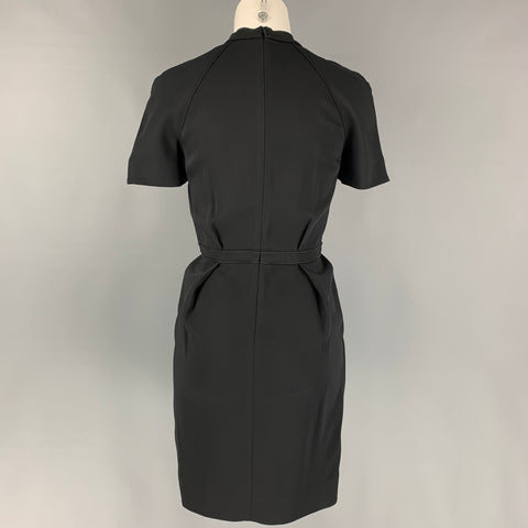 STELLA McCARTNEY Size 2 Black Viscose Pleated V-Neck Dress