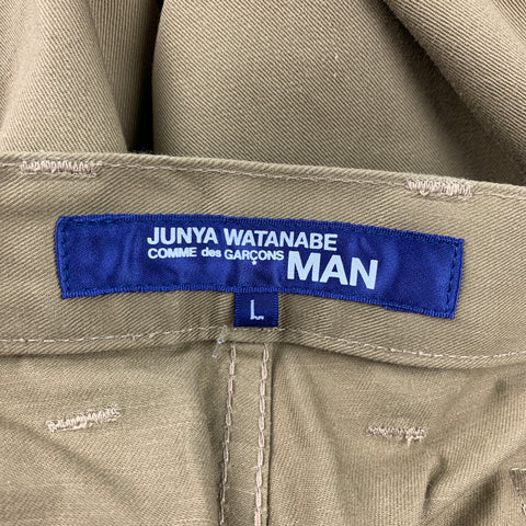 JUNYA WATANABE Size L Khaki Cotton High Waisted Casual Pants