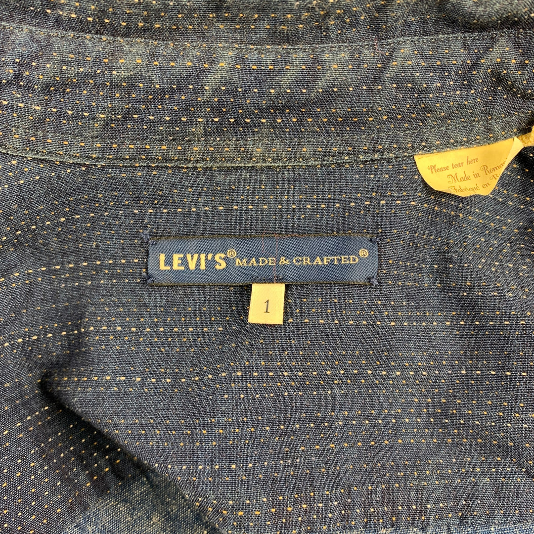 LEVI'S MADE & CRAFTED Size S Indigo Mixed Fabrics Cotton Oversized Long Sleeve Shirt