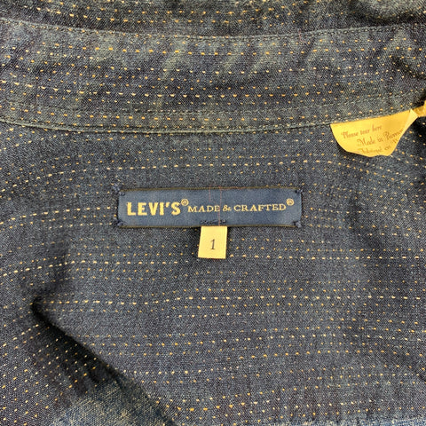 LEVI'S MADE & CRAFTED Size S Indigo Mixed Fabrics Cotton Oversized Long Sleeve Shirt