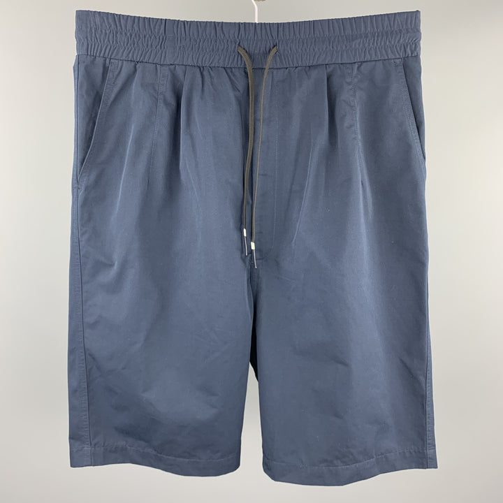 BRANDBKLACK Size M Navy Drop Crotch Drawstring Shorts
