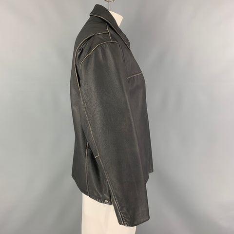 CALVIN KLEIN Size L Black Charcoal Zip Up Jacket
