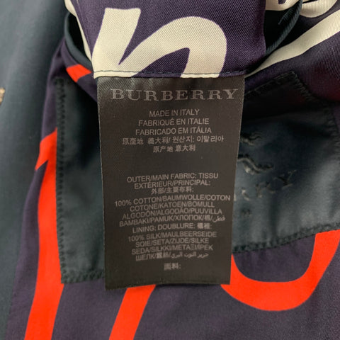 BURBERRY PRORSUM Spring 2015 Size 40 Navy Cotton / Silk Trench Coat