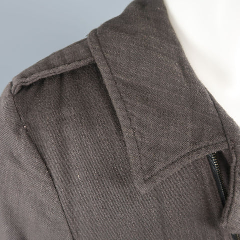 NICE COLLECTIVE M Brown Cotton Motorcycle Style Jacket