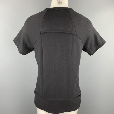 THEORY Size S Black Cotton Short Sleeve Sweatshirt