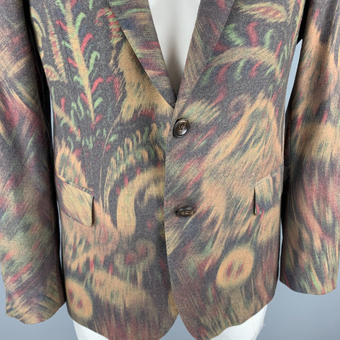 ETRO Size 42 Beige Abstract Paisley Wool Blend Notch Lapel Sport Coat