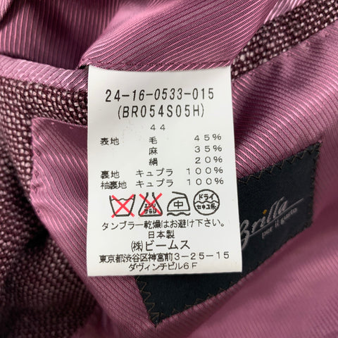 BRILLA Size 34 Burgundy & Pink Woven Single Breasted Sport Coat