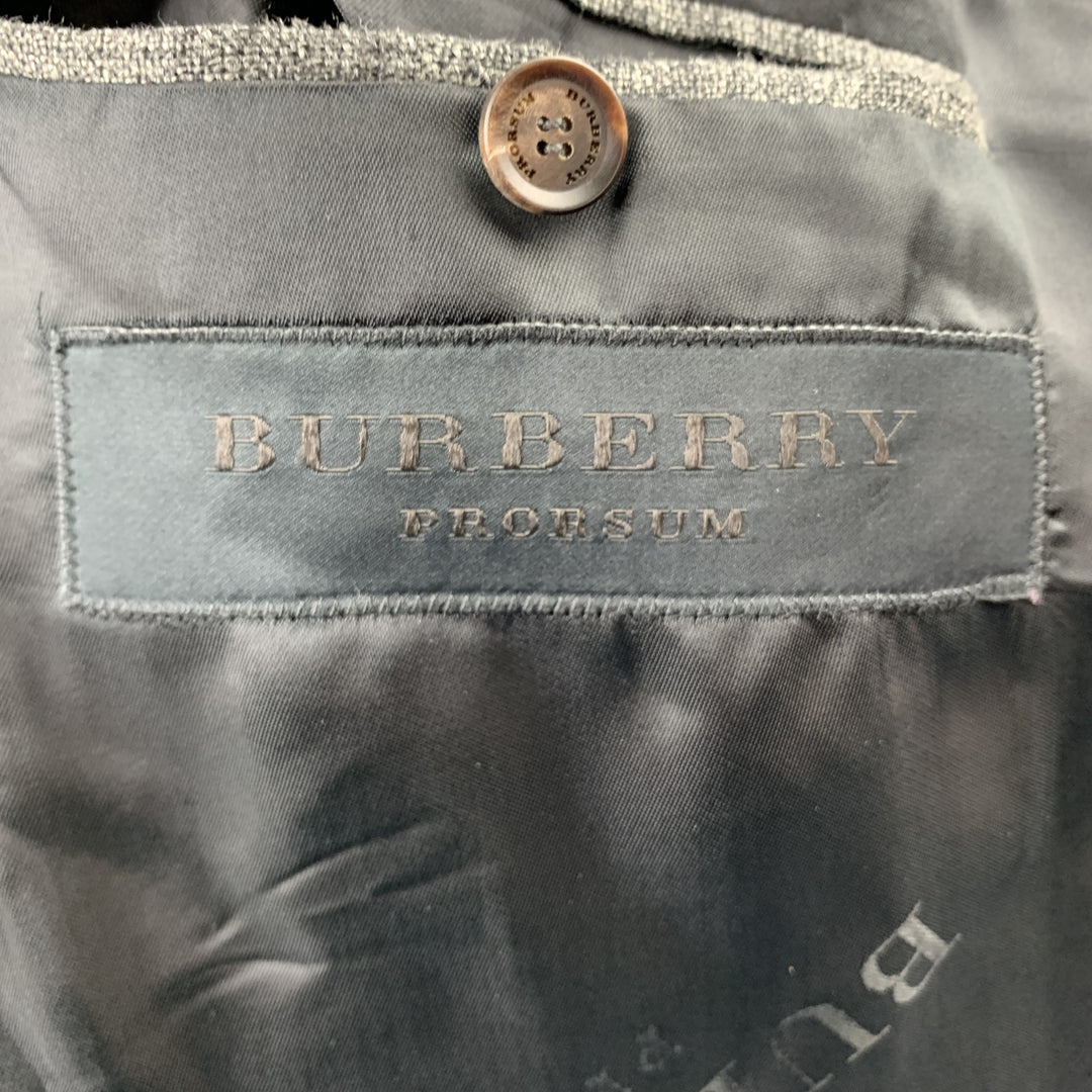 BURBERRY PRORSUM Size 42 Charcoal Heather Silk Blend Sport Coat